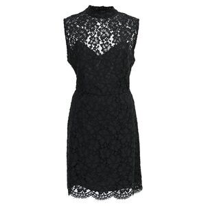 Sandro Lace Pattern Mini Dress in Black Viscose